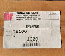 NOS Federal Signal Corporation TS100 A2 100 Watt Siren Speaker New In Box.