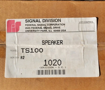NOS Federal Signal Corporation TS100 A2 100 Watt Siren Speaker New In Box.