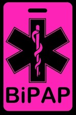 Personalized Hi-Viz Pink BiPAP Bag Tag - Sleep Apnea