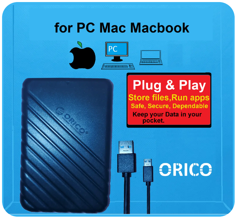 1TB External Hard Drive USB 3.0/3.1  for PC, MacBook, Mac Automatic Plug n Play-image