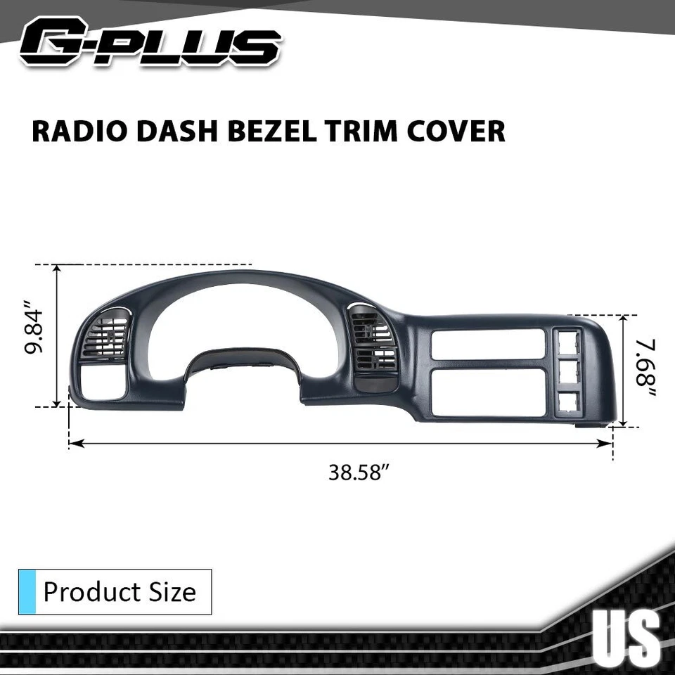 Panel de bisel de embellecimiento de radio de tablero apto para Chevrolet Astro GMC Safari 1995-2005 Foto 4 de 4