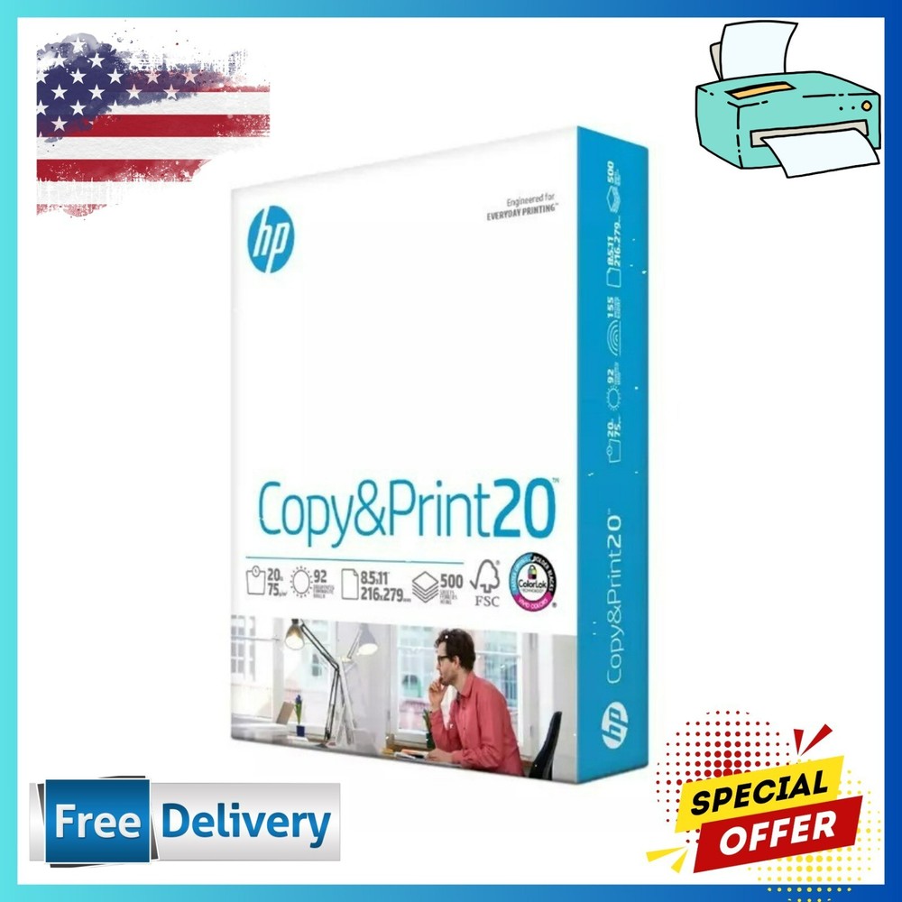 HP 8.5x11 Copy & Print Paper 20lb 500 Sheets per Ream