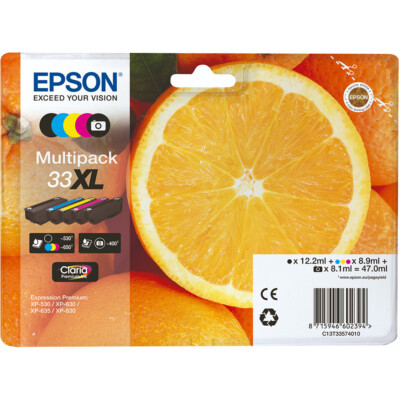 Epson 33, 33XL, Orangen Tintenpatrone, XP-540 XP-640 XP-645 XP-7100 XP-900, SET*