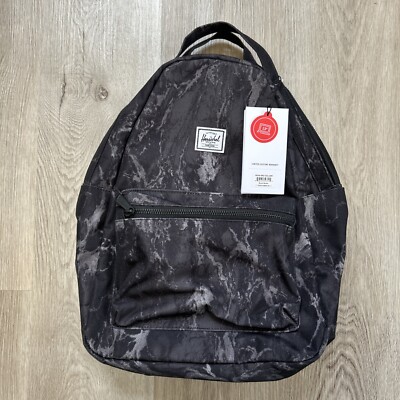 Herschel Nova Mid Volume Backpack Black Marble 13'' Laptop Bag 18L New With Tag