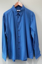 Versace Dress Shirt Size 45 Trend Gingham Print Blue Button Down Career Formal