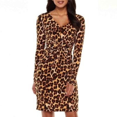 leopard print work dress