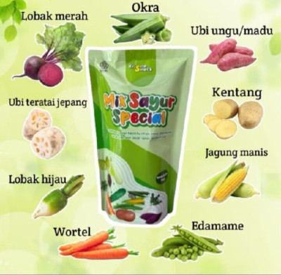    egetable chips and fruit chips, one package of two different farian picis
