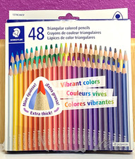 48 Staedtler Triangular Colored Pencil Set New Open Box Missing 1 Pencil