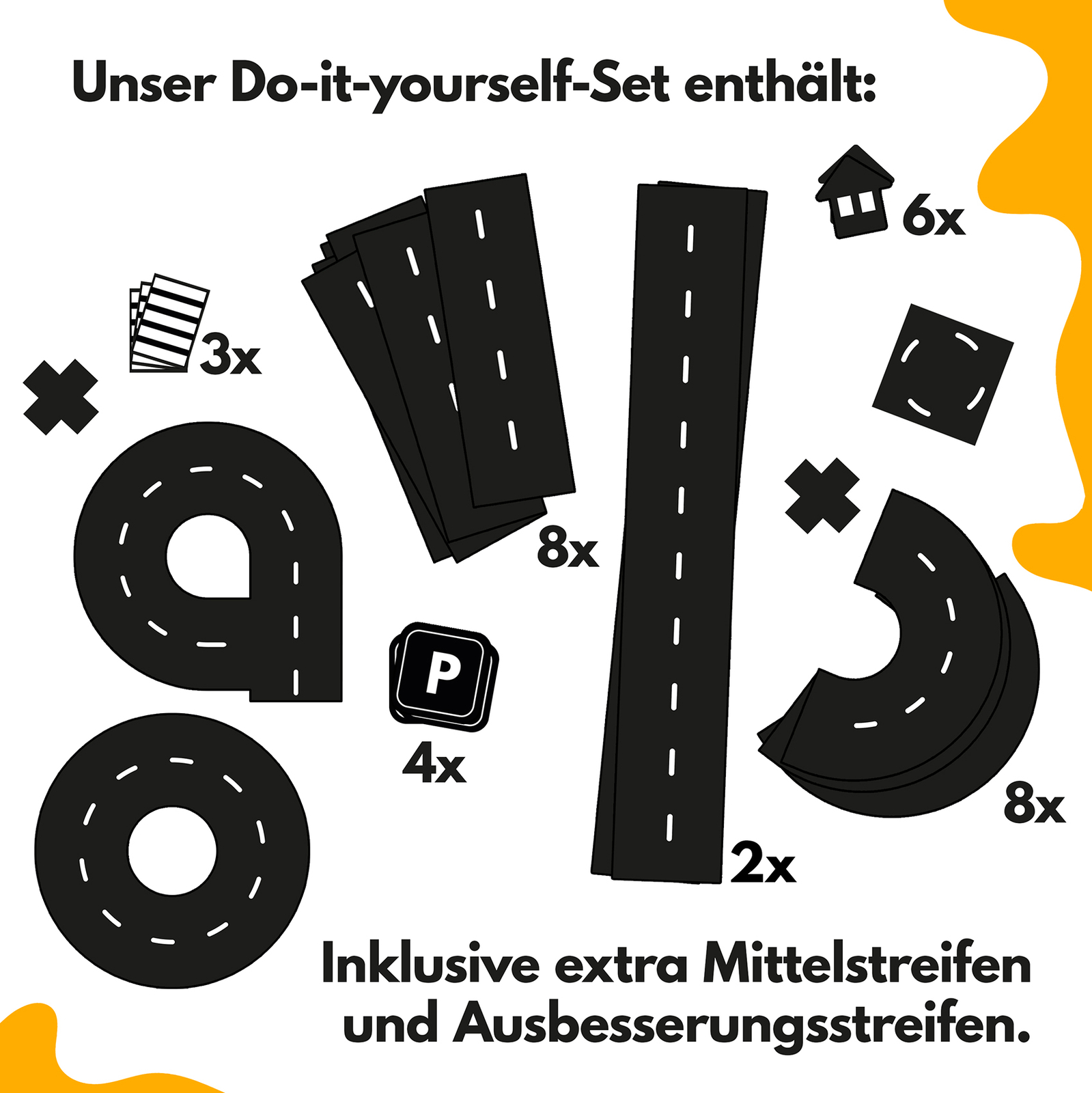 spielstraße spielzeug Spielstraßen Set Aufkleber Folie Kinder Spielteppich Kinderzimmer