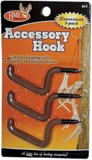 HME Hooks Gear and Accessory Hunting Compact Accessory Rubber Coated Steel AH-3