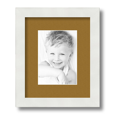ArtToFrames Matted 9x11 White Picture Frame with 2'' Mat, 5x7 Opening 3966