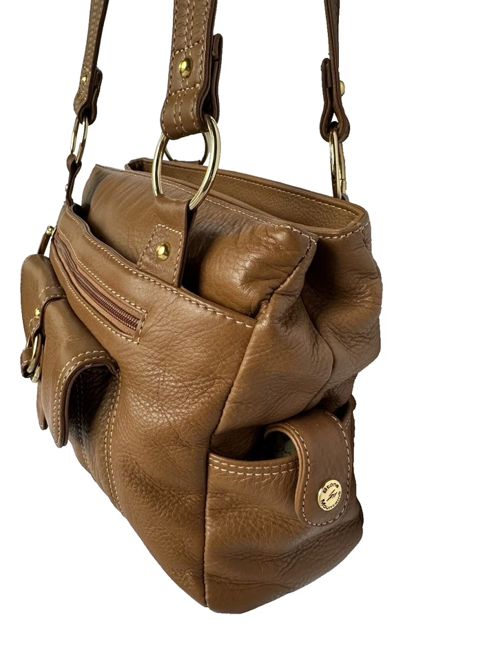 stone mountain dual zip faux leather cross body bag brown - Image 3 of 4