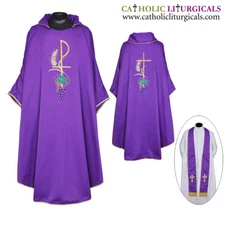 NEW Purple Gothic Chasuble & Stole Set, Gothic Vestment, Casulla, Casel