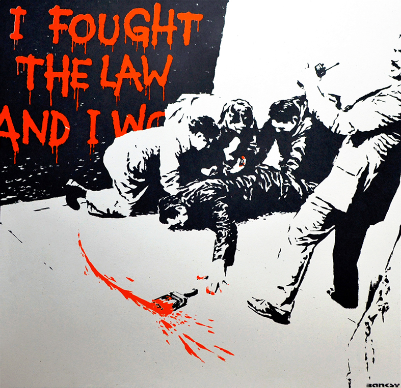 BANKSY バンクシー WCP I FOUGHT THE LAW 新品 BANKSY I FOUGHT THE LAW , GRAFFITI Military & Political GICLEE