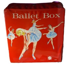 Vintage Mattel 1966 Ballerina Case 5023 Red Patent Leather 1 Blk Tap 2 Slipper