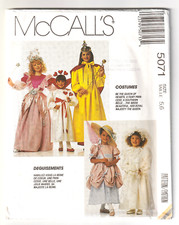 McCalls 5071 Girls Fairy Princess Gown Queen Costume Sz 5,6 Sewing Pattern UNCUT