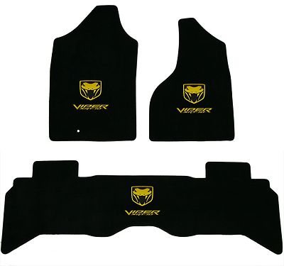 Lloyd Mats VELOURTEX 3PC MAT SET 2005-2006 Dodge SRT-10 Viper Truck *YELLOW Logo