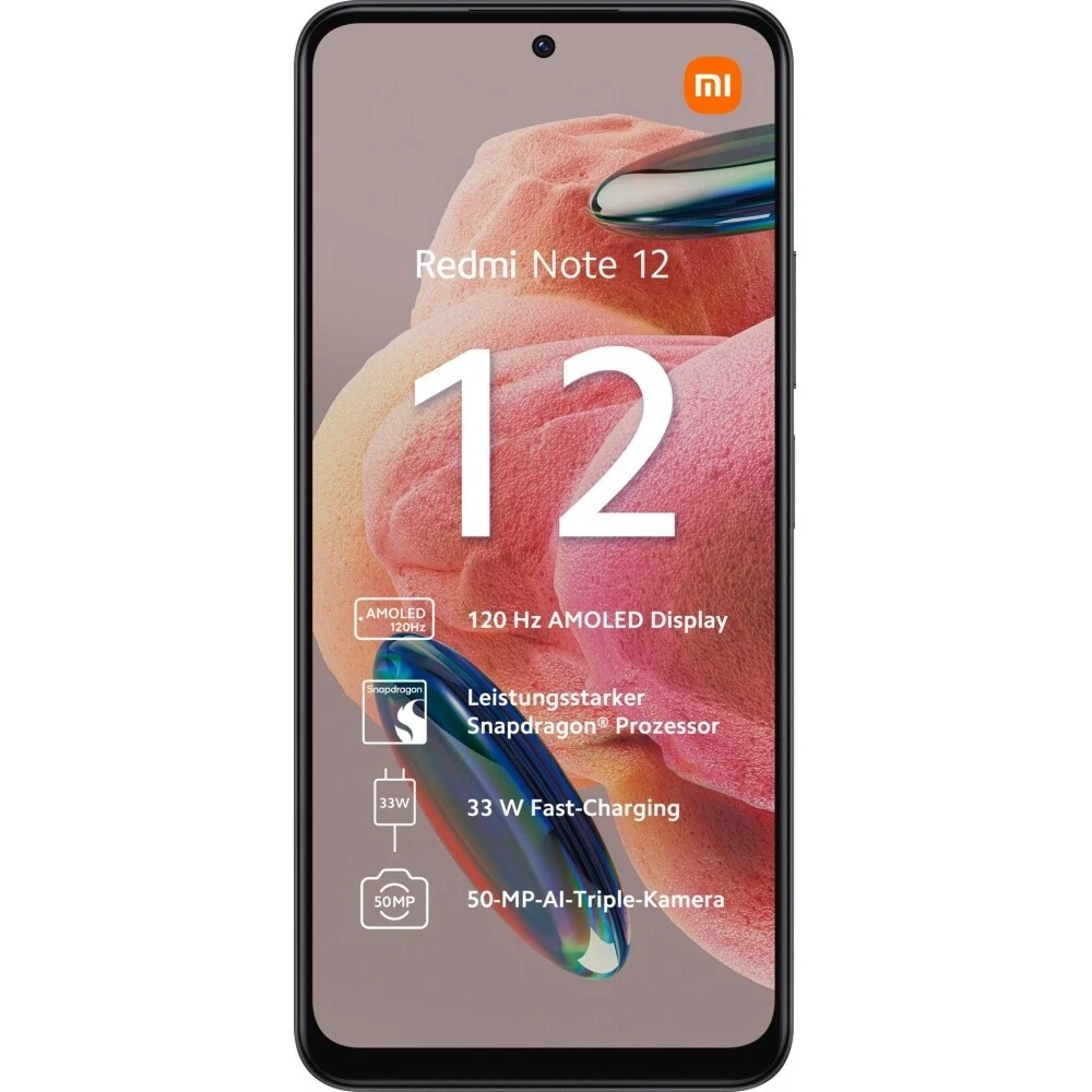 Xiaomi Redmi Note 12 Smartphone 128GB 4GB RAM onyx gray LTE/4G 