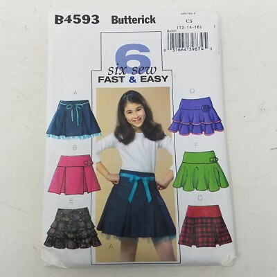 Butterick Girls Skort Pleated Skirt Sewing Pattern B4593 Fast