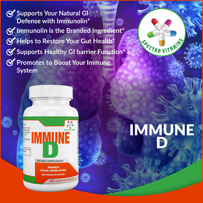 IMMUNE D - natural Immune Support with IMMUNOLIN, Vitamin D3, Zinc, Ellagic Acid
