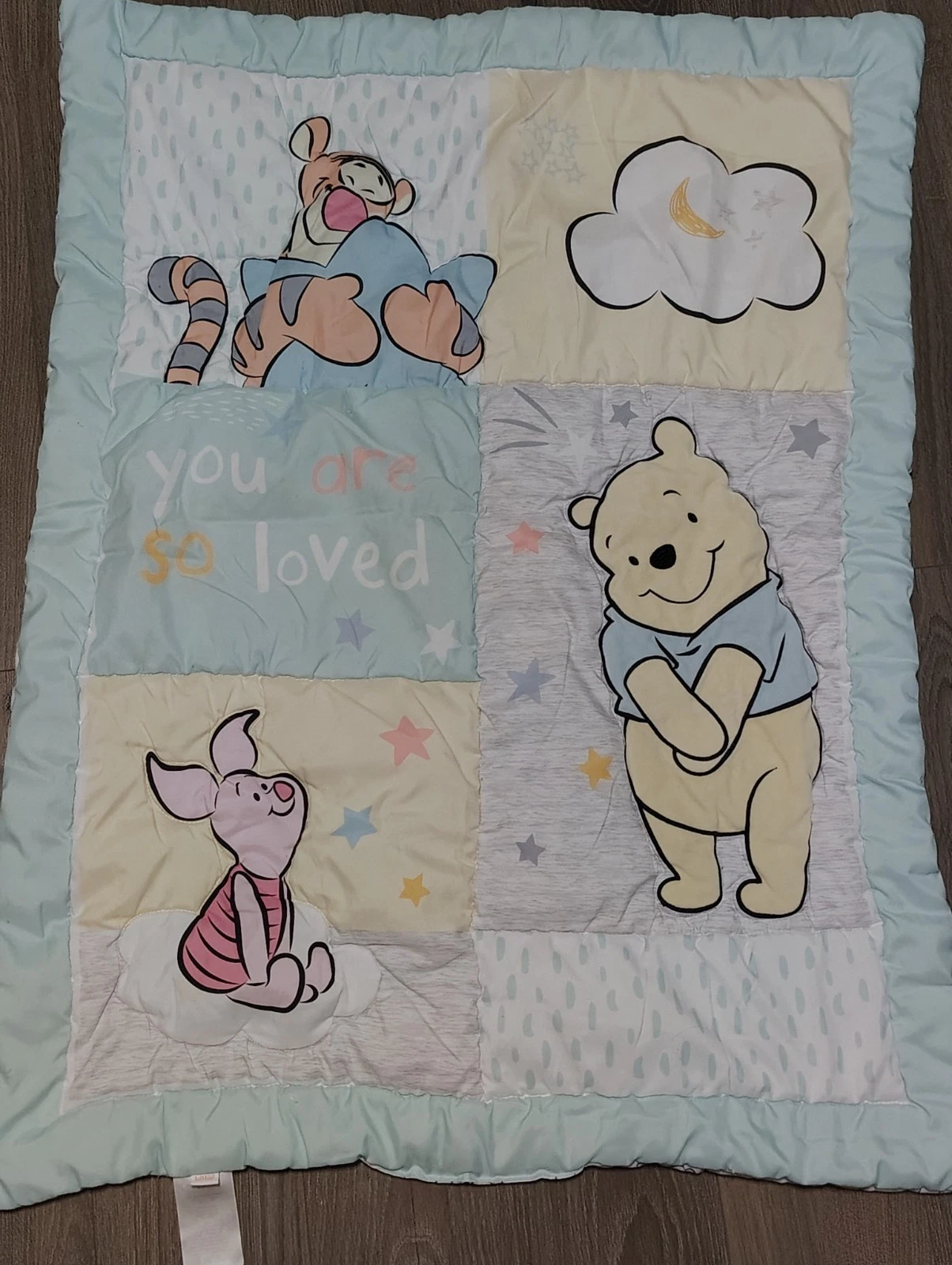 Lambs & Ivy Disney Baby Winnie The Pooh BABY Crib QUILT blanket Piglet & Plushie