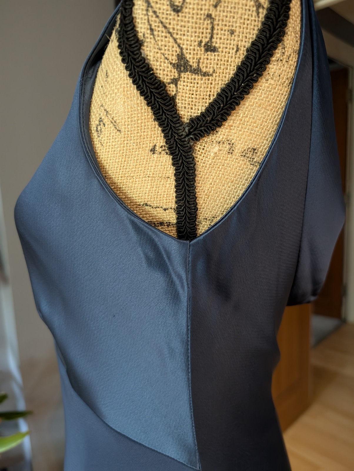 90s Y2K Monsoon Peacock Blue Long Bias Cut Mermaid Dress UK 8/10 (US 6)