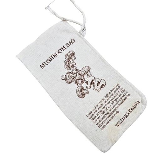Williams Sonoma Mushroom Bag Linen Drawstring Storage For Fresh Produce
