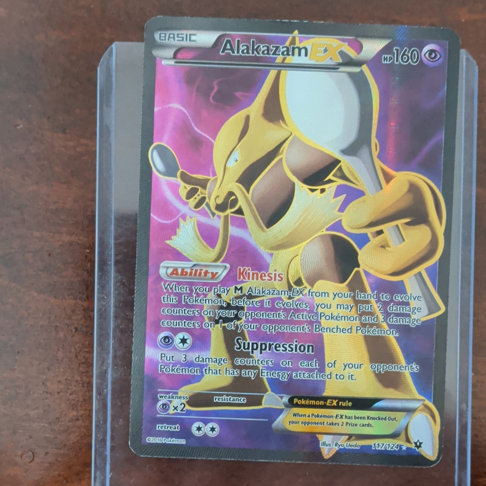 Pokémon Alakazam EX 117/124 Fates Collide Full Art Holo Ultra Rare Card