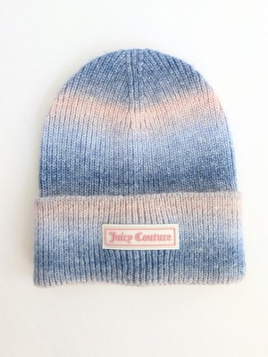 Juicy Couture Beanie Winter Hat Ombre Color Gradient 90's Y2K Wool Blend Tie Dye