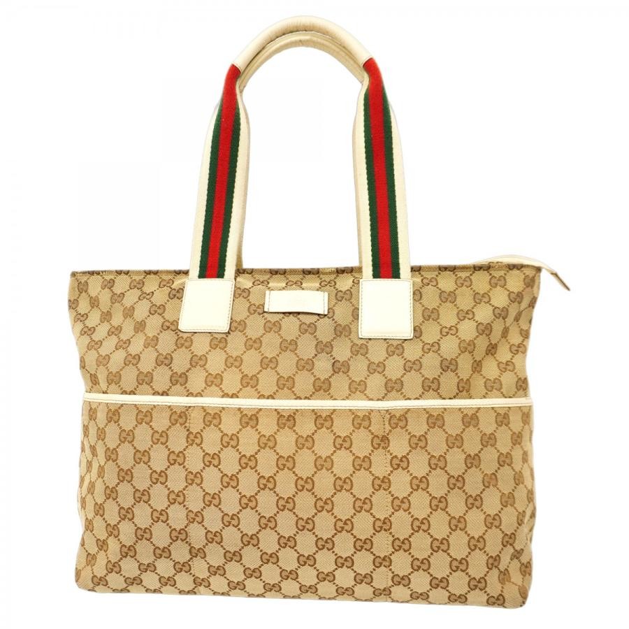 GUCCI Sherry Line GG Canvas Tote Bag in Beige 155524