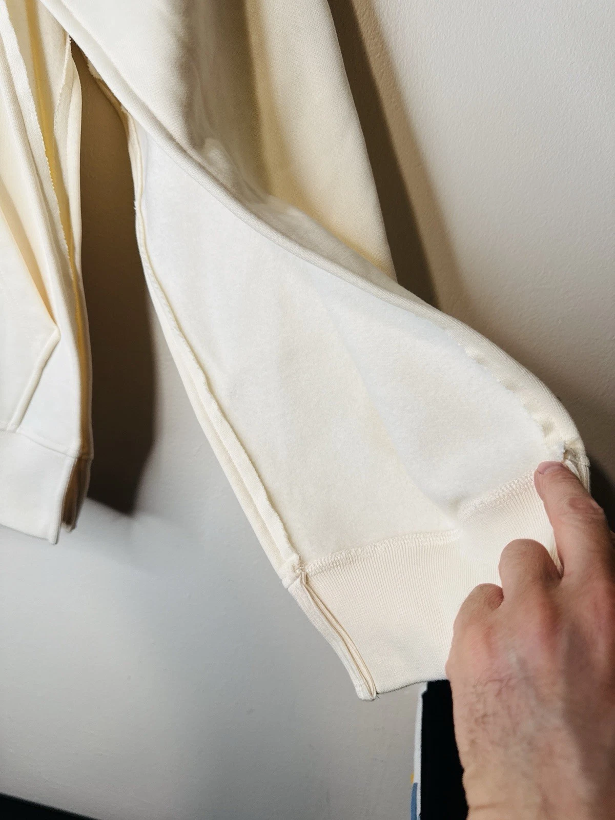 OFF WHITE Felpa con cappuccio drappeggio aperto Jordan Brand x Union Bephies Beauty Supply taglia XS crema