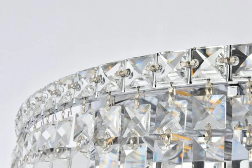 Elegant Lighting V2030F24/RC Maxime 9 Light 24"W Flush Mount Drum - Chrome - Picture 12 of 12