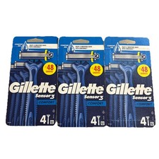 Gillette Sensor 3 Comfort Gel Disposable Shaving Razor Pack of 4x3 