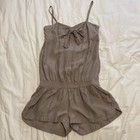 Silvian Heach 100% Silk Romper Size Medium Shorts Sleeveless Pockets Beach