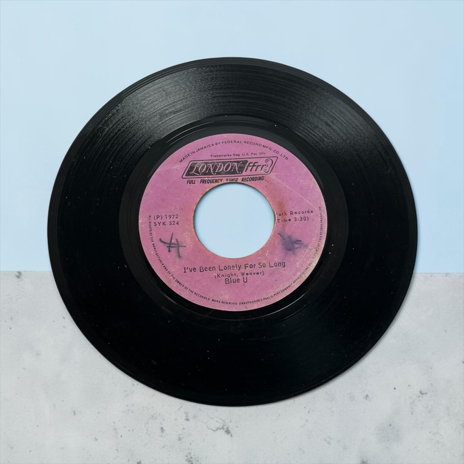 Blue U I’ve Been Lonely For So Long 45 London FFRR Jamaican Press 1972 Soul Funk