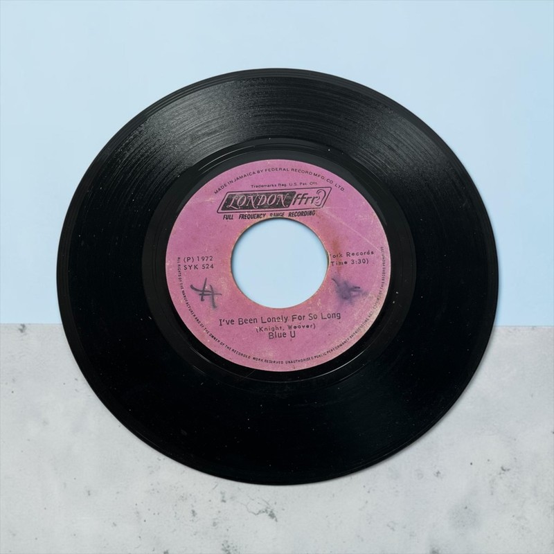 Blue U I’ve Been Lonely For So Long 45 London FFRR Jamaican Press 1972 Soul Funk