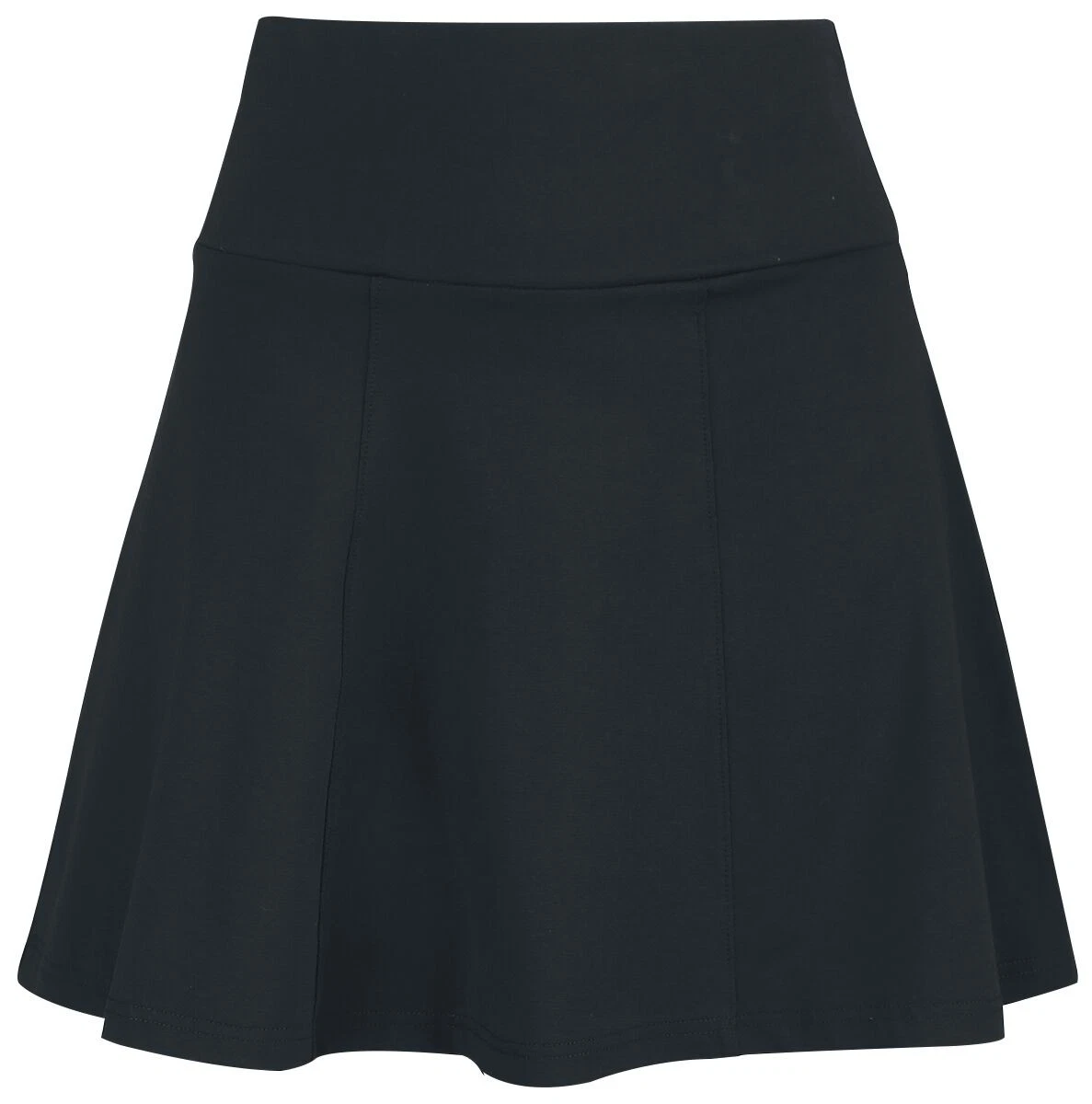 RED by EMP Damen schwarzer kurzer Basic Rock aus elastischem Jerseymaterial