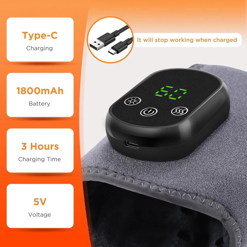 Rechargeable Ankle Massager Heated Brace with Hot Compress & Pain Relief Support - Image 3 of 4