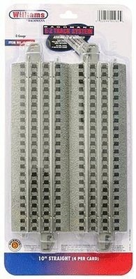 Bachmann 280 O Spur 10'' Gerade 3-Schienen E-Z Track(R) Williams(TM) - Set(4)