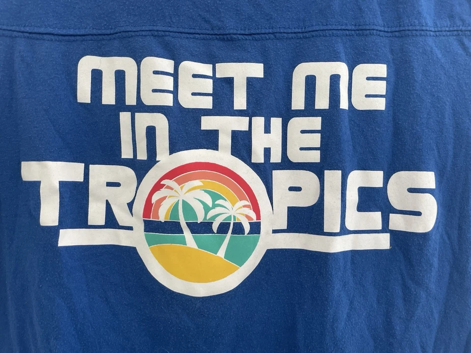 Camiseta para mujer Arizona Jean Co Rainbow Tropics mezcla de algodón transparente con timbre azul S Foto 4 de 4