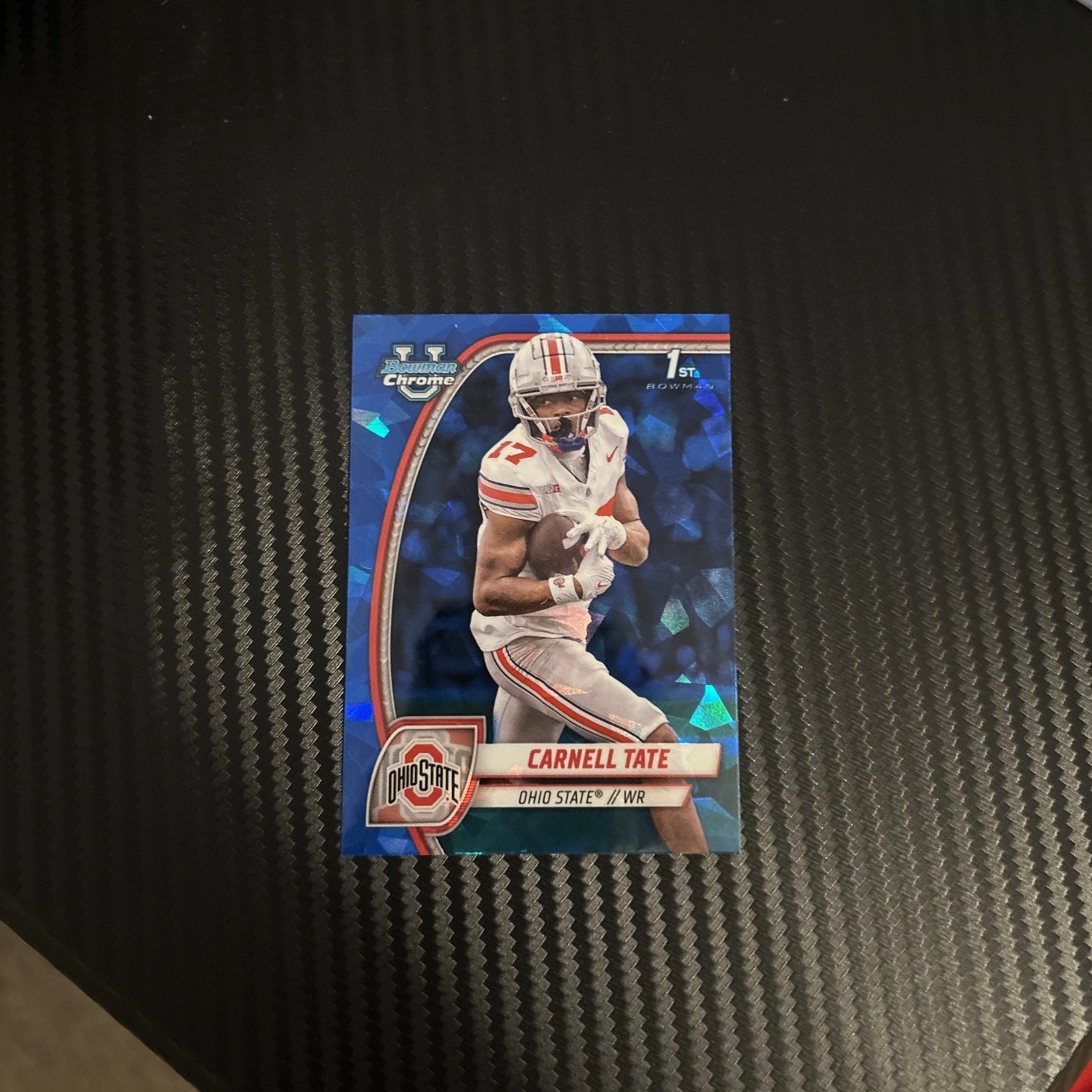 Carnell Tate 2024 Bowman Chrome University Sapphire U Ohio State Buckeyes #39