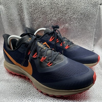 Nike Air Zoom Pegasus 36 Trail Obsidian Crimson Blue Orange Men's