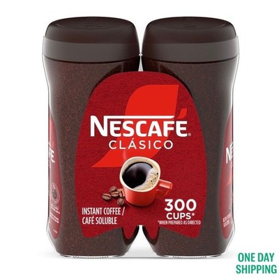 Nescafe Clasico Dark Roast Instant Coffee 21oz 2 Pack Rich Bold Flavor