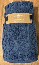 Eddie Bauer Home Hand Towels Nautical Navy Blue Set Of 2 Cotton 16”X30” NEW