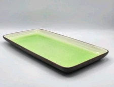 Crate and Barrel Rectangular Green Serving Tray • Sushi  • Trinket Dish 11-1/2"L