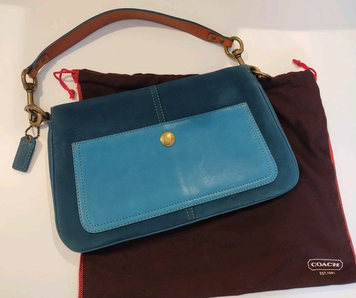Coach Women's Suede Exterior Blue Bags & Handbags for Women for
