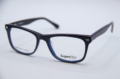 NEW SUPERFLEX SFK 205 S301 NAVY RED AUTHENTIC DESIGNER FRAMES EYEGLASSES 48-17