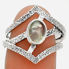 Natural Sky Blue Topaz Cab 925 Sterling Silver Ring s.8 Jewelry R-1471