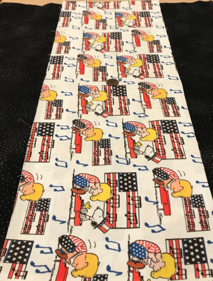 Linus Snoopy Americana* Music Notes *Piano* Springs Creative*100% Cotton* 8"x22" - Image 3 of 4