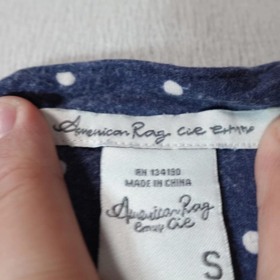 Y2K Shirt Dress Womens Small Blue Floral Boho Peasant Boho American Rag Puff - Image 2 of 4